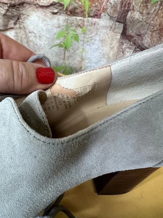 LANDS' END Gray Suede Lace-Up Oxfords, 7B - Picture 13 of 16